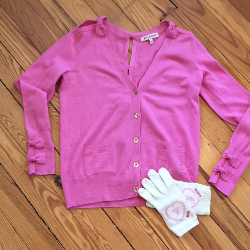 Juicy Couture pink cardigan sweater